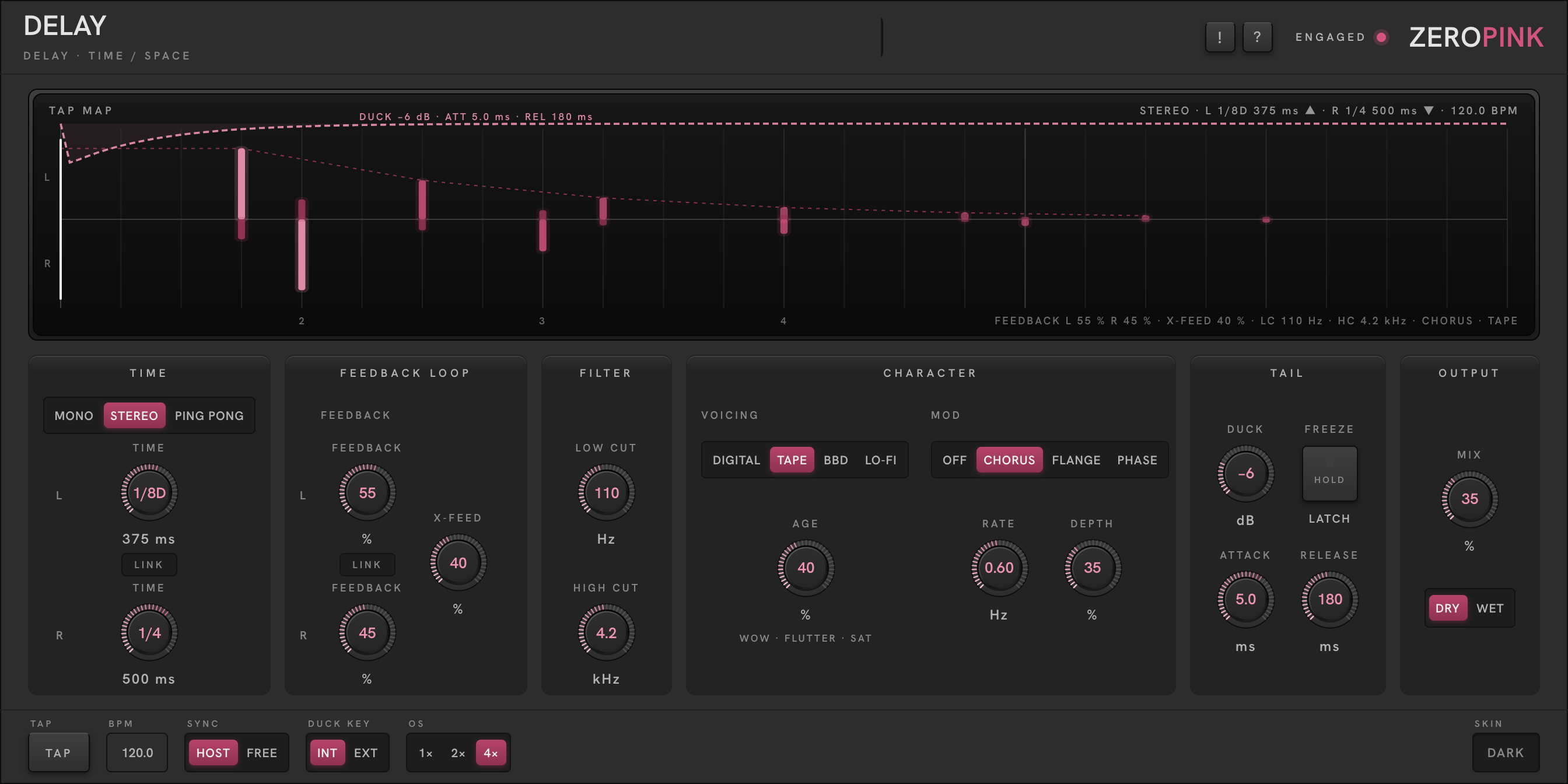 ZEROPINK DELAY faceplate